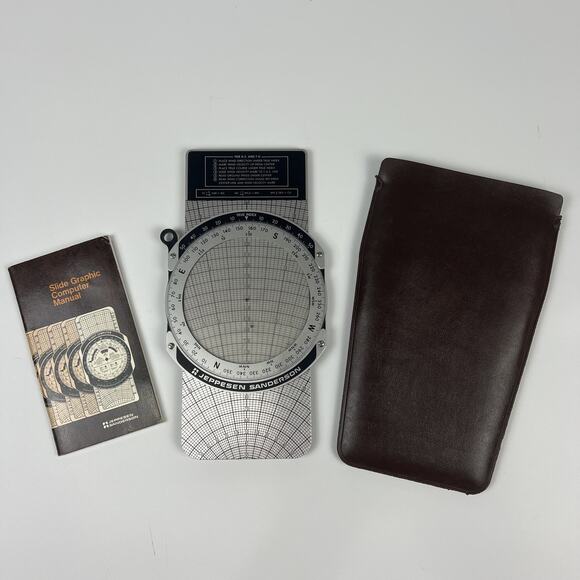 Vintage Jeppesen Sanderson Slide Graphic Flight Computer With Case & Manual - Picture 1 of 9